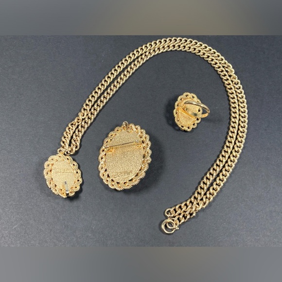 OLD VIENNA Sarah Cov Coventry Set Necklace & Detachable Brooch Ring Vintage - Picture 8 of 12